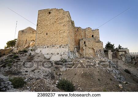 Low angle view of old ruins of castle, Ajlun Castle, Ajlun, Jarash, Jordan View Large Photo Image Stock Photo - Low angle view of old ruins of castle, Ajlun Castle, Ajlun, Jarash, Jordan . Fotosearch