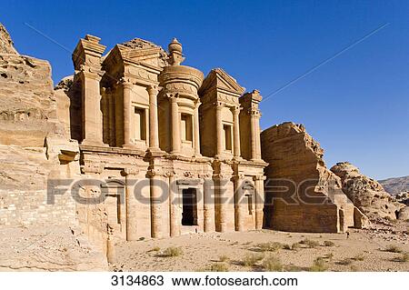Stock Image - Monastery Ed-Deir, Petra, Jordan . Fotosearch