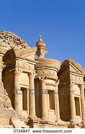 Monastery Ed-Deir, Petra, Jordan View Large Photo Image Stock Photo - Monastery Ed-Deir, Petra, Jordan . Fotosearch