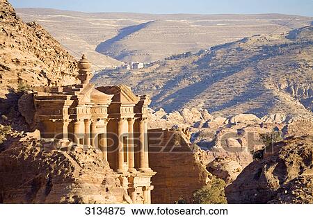 Monastery Ed-Deir, Petra, Jordan View Large Photo Image Stock Photography - Monastery Ed-Deir, Petra, Jordan . Fotosearch