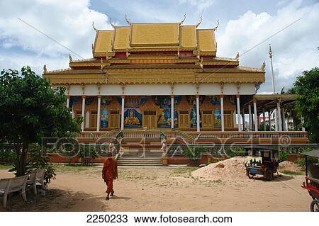 Monk in front of Buddhist temple, Siem Reap, Cambodia View Large Photo Image Stock Image - Monk in front of Buddhist temple, Siem Reap, Cambodia . Fotosearch