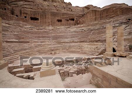 Old ruins of amphitheatre, Petra, Wadi Musa, Jordan View Large Photo Image Stock Image - Old ruins of amphitheatre, Petra, Wadi Musa, Jordan . Fotosearch