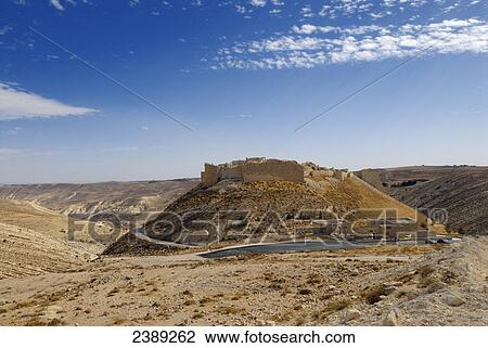 Old ruins of castle on hill, Jordan View Large Photo Image Stock Image - Old ruins of castle on hill, Jordan . Fotosearch