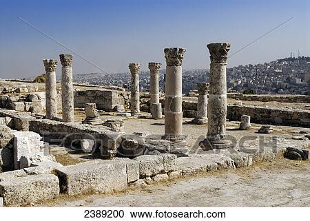 Old ruins of columns, Jabal el Qala, Amman, Jordan View Large Photo Image Stock Image - Old ruins of columns, Jabal el Qala, Amman, Jordan . Fotosearch