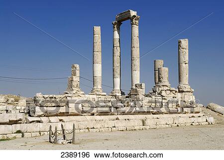 Old ruins of columns, Jabal el Qala, Amman, Jordan View Large Photo Image Stock Photograph - Old ruins of columns, Jabal el Qala, Amman, Jordan . Fotosearch