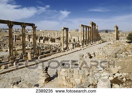 Old ruins of columns, Jarash, Jordan View Large Photo Image Stock Photography - Old ruins of columns, Jarash, Jordan . Fotosearch