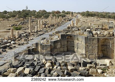 Old ruins of columns, Umm Qais, Jordan View Large Photo Image Stock Image - Old ruins of columns, Umm Qais, Jordan . Fotosearch