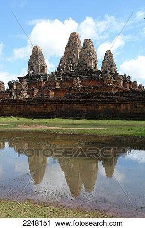 Old ruins of temple in river, Angkor Wat, Cambodia View Large Photo Image Stock Image - Old ruins of temple in river, Angkor Wat, Cambodia . Fotosearch