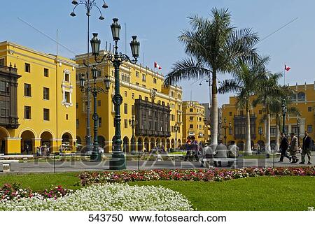 Palm trees on town square, Plaza-De-Armas, Lima, Lima Province, Lima Region, Peru View Large Photo Image Stock Image - Palm trees on town square, Plaza-De-Armas, Lima, Lima Province, Lima Region, Peru . Fotosearch