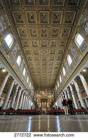 Stock Image - People in basilica, St. John Lateran Basilica, Rome, Latium, Italy . Fotosearch