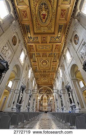 Stock Photo - People in basilica, St. John Lateran Basilica, Rome, Latium, Italy . Fotosearch