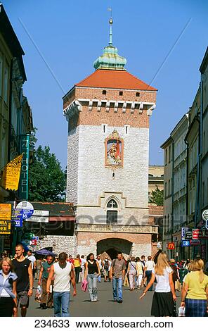 People shopping in city, Florianstor, Krakow, Poland View Large Photo Image Stock Image - People shopping in city, Florianstor, Krakow, Poland . Fotosearch