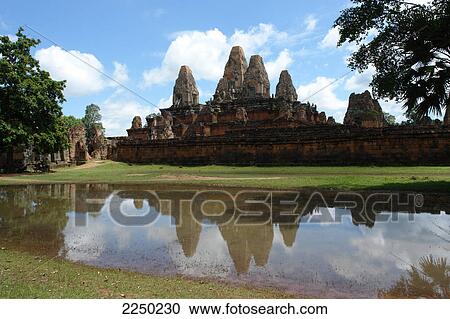 Pond in front of old ruins of temple, Siem Reap, Cambodia View Large Photo Image Stock Image - Pond in front of old ruins of temple, Siem Reap, Cambodia . Fotosearch