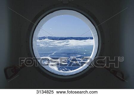 Stock Photography - Porthole of an cruise ship on Pacific . Fotosearch