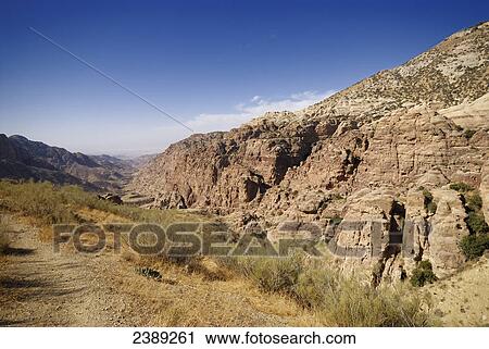 Rock formations on landscape, Dana National Park, Jordan View Large Photo Image Stock Image - Rock formations on landscape, Dana National Park, Jordan . Fotosearch