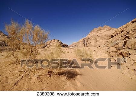 Rock formations on landscape, Wadi Rum, Jordan View Large Photo Image Stock Photo - Rock formations on landscape, Wadi Rum, Jordan . Fotosearch