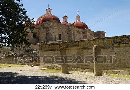 Stock Photo - Ruins of church, San Pablo Villa de Mitla, Mitla, Oaxaca, Mexico . Fotosearch
