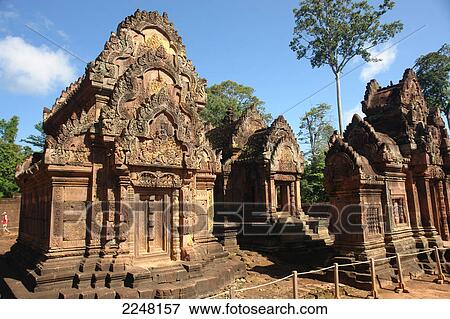 Ruins of temple, Banteay Srei Temple, Banteay Srei, Angkor, Cambodia View Large Photo Image Stock Photo - Ruins of temple, Banteay Srei Temple, Banteay Srei, Angkor, Cambodia . Fotosearch