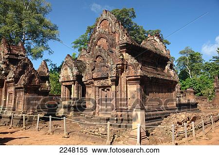 Ruins of temple, Banteay Srei Temple, Banteay Srei, Angkor, Cambodia View Large Photo Image Stock Photography - Ruins of temple, Banteay Srei Temple, Banteay Srei, Angkor, Cambodia . Fotosearch