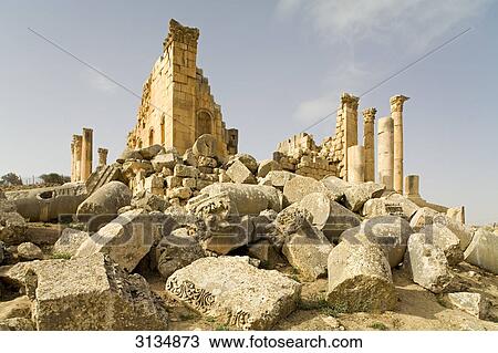 Ruins of Zeus temple, Gerasa, Jordan View Large Photo Image Stock Image - Ruins of Zeus temple, Gerasa, Jordan . Fotosearch