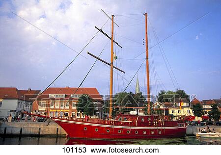 Sailing ship at harbor, Neustadt, Holstein, Germany View Large Photo Image Stock Image - Sailing ship at harbor, Neustadt, Holstein, Germany . Fotosearch