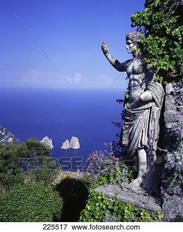 Sculpture of Augustus Caesar overlooking sea, Faraglioni Rocks, Capri, Italy View Large Photo Image Stock Photo - Sculpture of Augustus Caesar overlooking sea, Faraglioni Rocks, Capri, Italy . Fotosearch