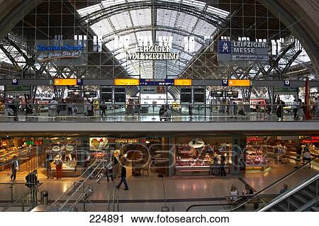 Shops at main station, Leipzig, Germany View Large Photo Image Stock Image - Shops at main station, Leipzig, Germany . Fotosearch