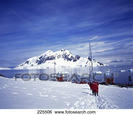 Snow covered landscape along mountain, Paradise Bay, Antarctica View Large Photo Image Stock Photograph - Snow covered landscape along mountain, Paradise Bay, Antarctica . Fotosearch