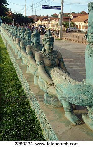 Statues in row, Siem Reap, Cambodia View Large Photo Image Picture - Statues in row, Siem Reap, Cambodia . Fotosearch