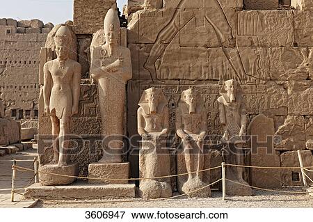 Statues, Temple of Karnak, Egypt, Africa View Large Photo Image Stock Photo - Statues, Temple of Karnak, Egypt, Africa . Fotosearch