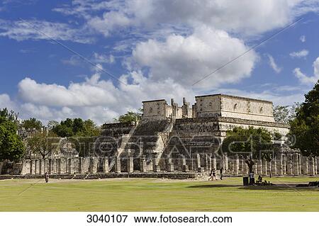 Temple of Warriors and Group of a Thousand Columns at the Maya ruin site of Chichen Itza, Yucatan, Mexico View Large Photo Image Stock Photo - Temple of Warriors and Group of a Thousand Columns at the Maya ruin site of Chichen Itza, Yucatan, Mexico . Fotosearch