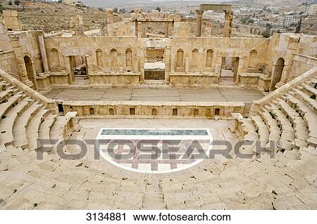 Theatre, Gerasa, Jordan View Large Photo Image Stock Image - Theatre, Gerasa, Jordan . Fotosearch