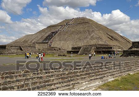 Tourists at archaeological site, Sun Pyramid, Avenue of the Dead, Teotihuacan, Mexico View Large Photo Image Stock Photo - Tourists at archaeological site, Sun Pyramid, Avenue of the Dead, Teotihuacan, Mexico . Fotosearch