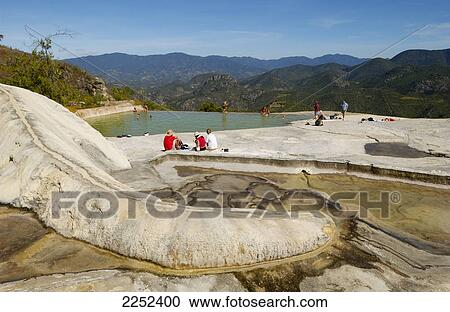 Stock Image - Tourists at pond . Fotosearch