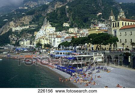Tourists at the beach, Amalfi Coast, Italy View Large Photo Image Stock Photograph - Tourists at the beach, Amalfi Coast, Italy . Fotosearch