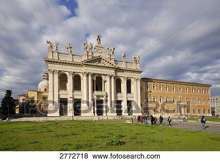 Tourists in front of basilica, St. John Lateran Basilica, Rome, Latium, Italy View Large Photo Image Stock Photo - Tourists in front of basilica, St. John Lateran Basilica, Rome, Latium, Italy . Fotosearch