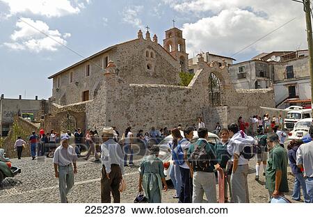 Tourists in front of chapel, Capilla de la Santisima, Taxco de Alarcon, Guerrero, Mexico View Large Photo Image Stock Photo - Tourists in front of chapel, Capilla de la Santisima, Taxco de Alarcon, Guerrero, Mexico . Fotosearch
