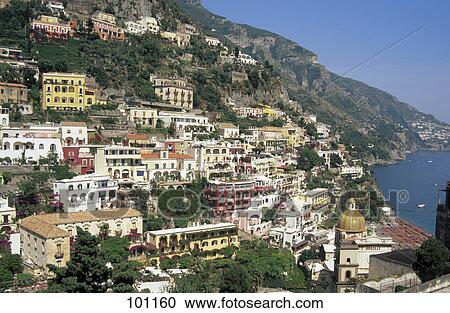 Town at coast, Positano, Amalfi, Italy View Large Photo Image Stock Image - Town at coast, Positano, Amalfi, Italy . Fotosearch