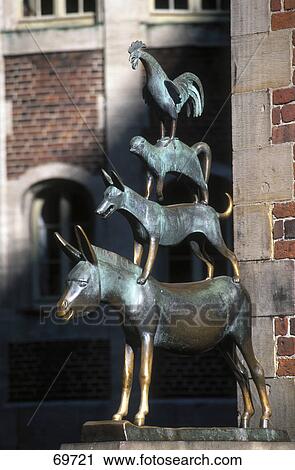 Town Musicians of Bremen statue, Bremen, Lower Saxony, Germany View Large Photo Image Stock Image - Town Musicians of Bremen statue, Bremen, Lower Saxony, Germany . Fotosearch