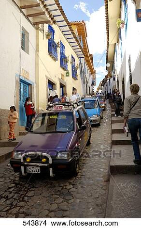 Traffic in street, Cuzco, Peru View Large Photo Image Picture - Traffic in street, Cuzco, Peru . Fotosearch