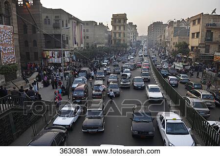 Traffic jam in Cairo, Egypt View Large Photo Image Stock Image - Traffic jam in Cairo, Egypt . Fotosearch