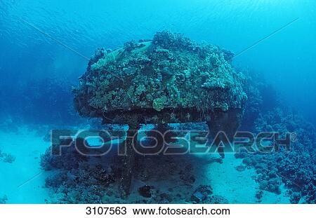 Stock Image - Underwater habitat Precontinent II, Shaab Rhumi, Sudan, Red Sea, underwater shot . Fotosearch