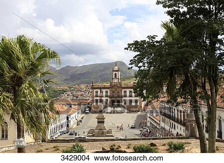 View of a square in Ouro Preto, Minas Gerais, Brazil, elevated view View Large Photo Image Picture - View of a square in Ouro Preto, Minas Gerais, Brazil, elevated view . Fotosearch