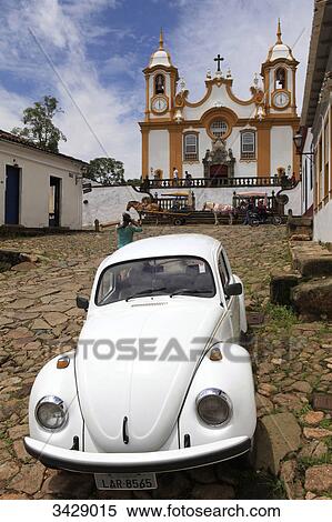 View of Santo Antonio Church, car in the foreground, Tiradentes, Minas Gerais, Brazil View Large Photo Image Stock Photography - View of Santo Antonio Church, car in the foreground, Tiradentes, Minas Gerais, Brazil . Fotosearch