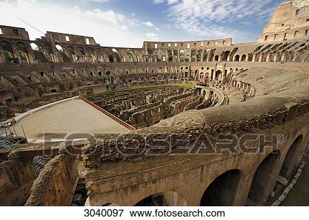 View over the internal space of the Colosseum, Rome, Italy, wide-angle shot View Large Photo Image Stock Photo - View over the internal space of the Colosseum, Rome, Italy, wide-angle shot . Fotosearch