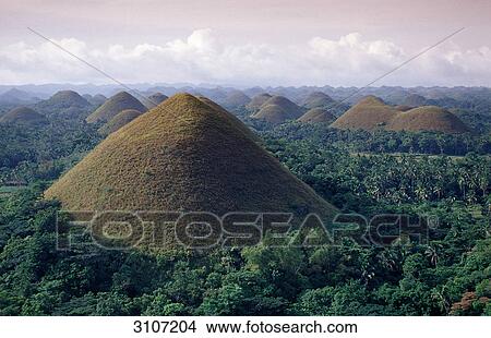 View to the Chocolate Hills, Bohol, Philippines, elevated view View Large Photo Image Picture - View to the Chocolate Hills, Bohol, Philippines, elevated view . Fotosearch
