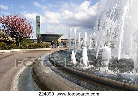 Water spraying from fountain, Copenhagen Opera House, Copenhagen, Denmark View Large Photo Image Stock Image - Water spraying from fountain, Copenhagen Opera House, Copenhagen, Denmark . Fotosearch