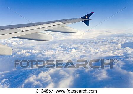 Wing of an Airplane View Large Photo Image Stock Photo - Wing of an Airplane . Fotosearch