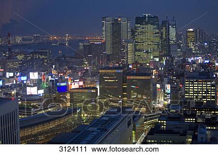 都市風景 的 東京 夜間 日本 空中 遠景種類最齊全的圖像 Fotosearch