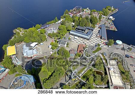 Aerial view of amusement park at coast, Helsinki, Finland View Large Photo Image Stock Photo - Aerial view of amusement park at coast, Helsinki, Finland . Fotosearch